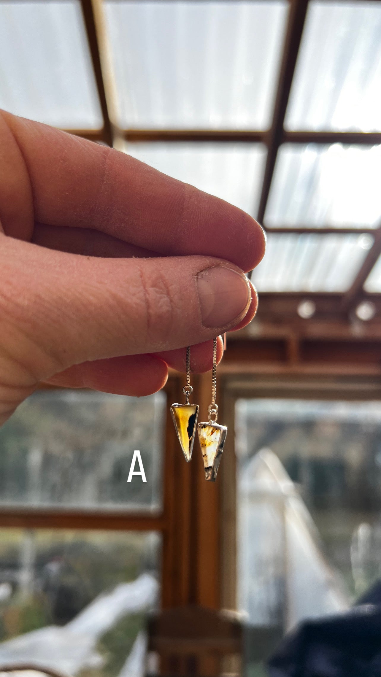 Yellowstone River Agate Ear Threads