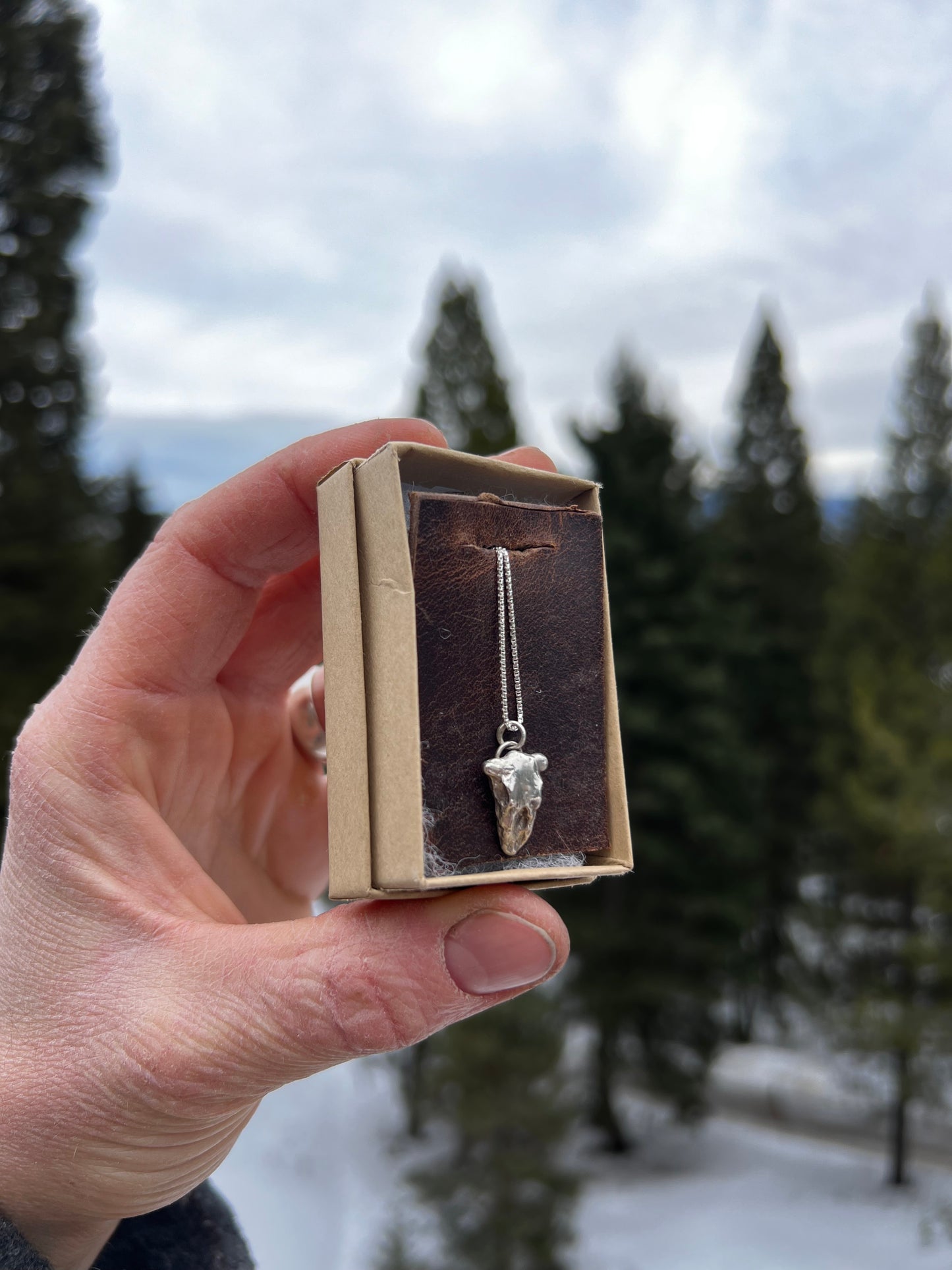 Steer Skull Pendent (On Box Chain)