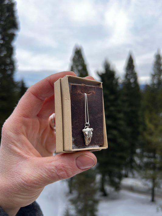 Steer Skull Pendent (On Box Chain)