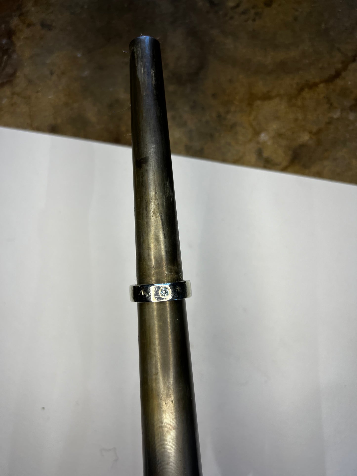 Sand casted band w/Montana Sapphire Sz 7