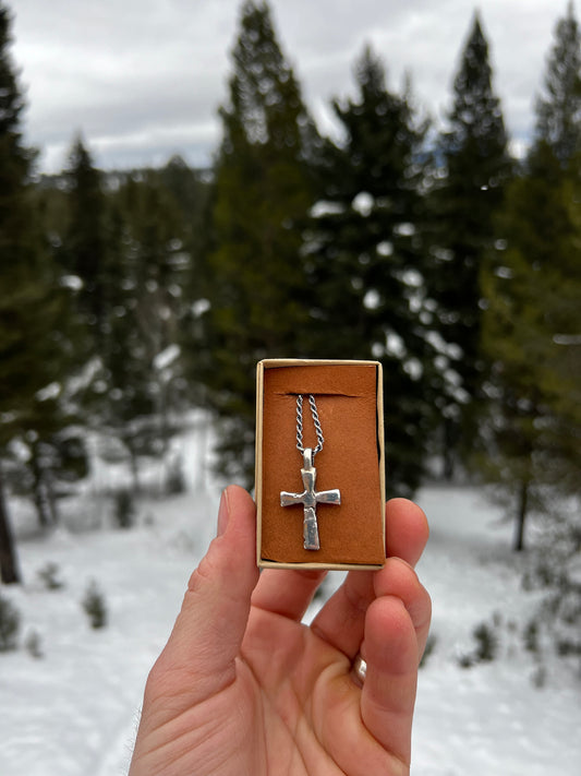 Sand Casted Cross on Chain #2