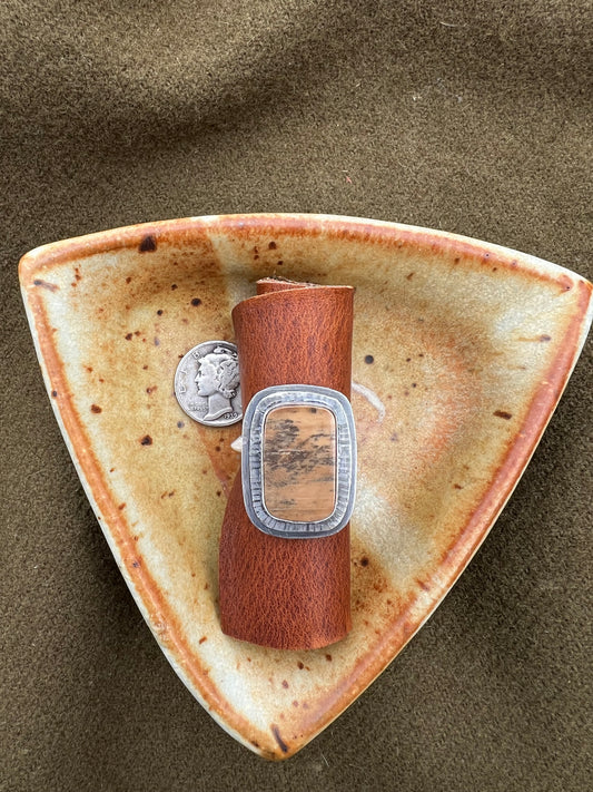 Fossil Mammoth Ivory Ring, Sz 9-1/4