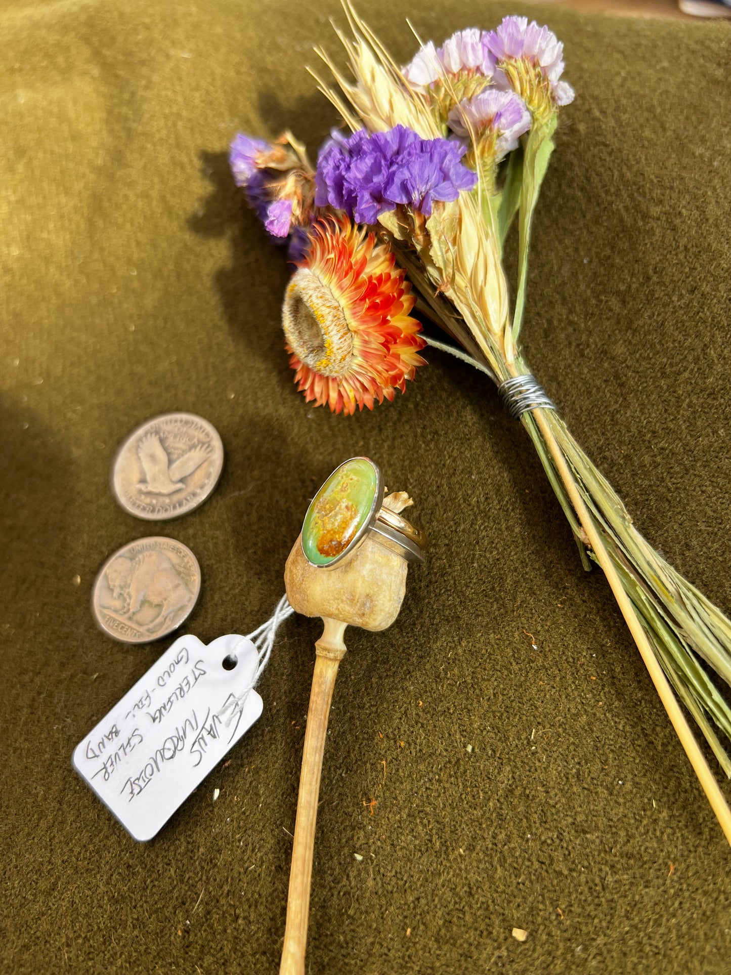 Evan’s Turquoise band w/accent Sz 8