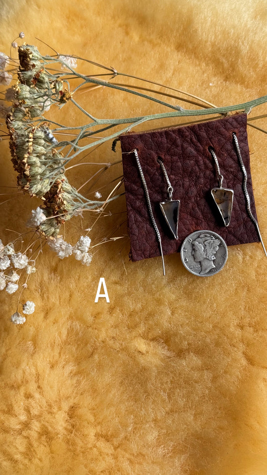 Yellowstone River Agate Ear Threads