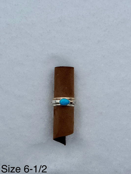 Blue Ridge Mixed Metal Ring Trio Size 6-1/2