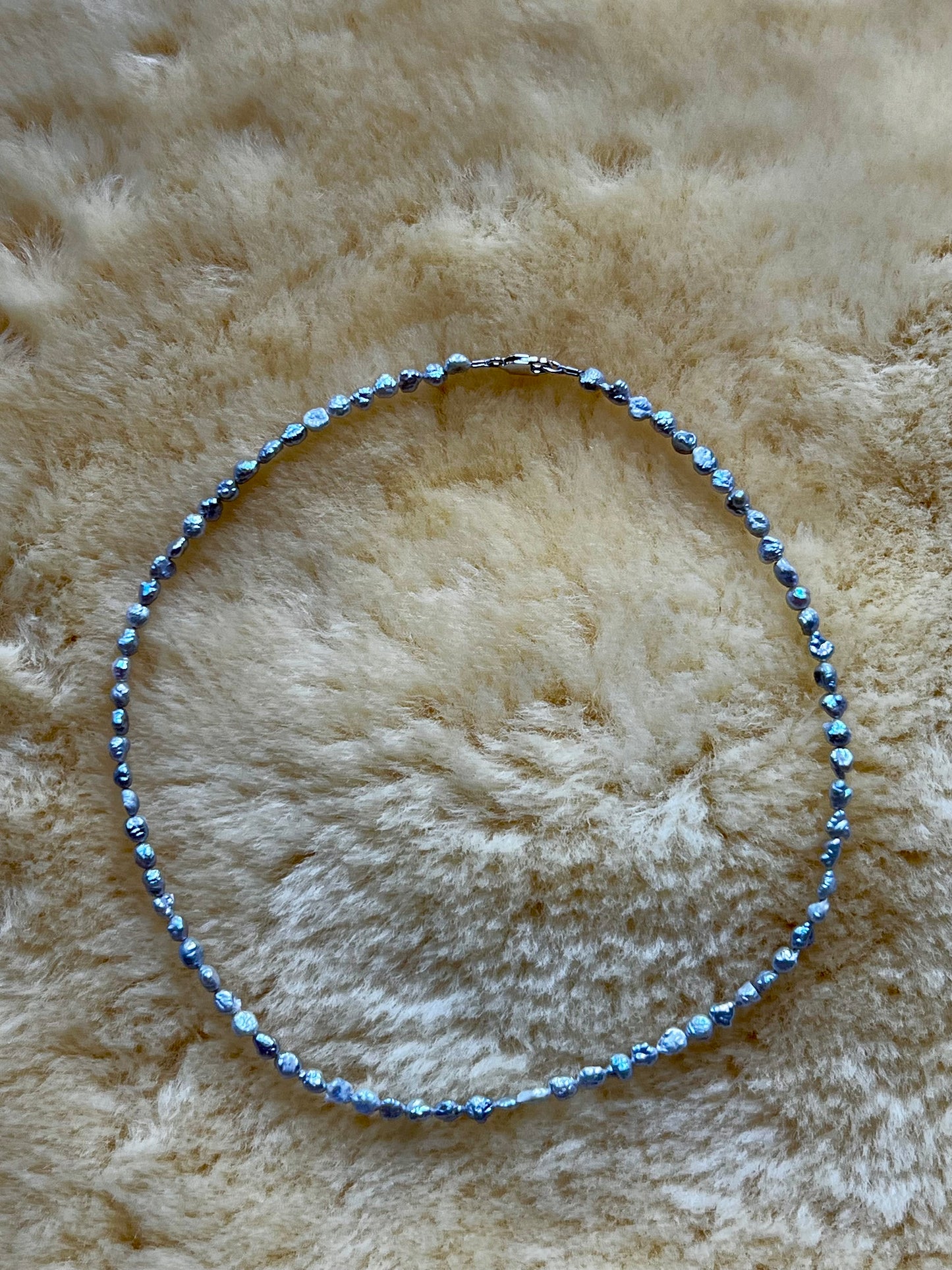 Grey/Silver Freshwater Pearl Choker - 17”