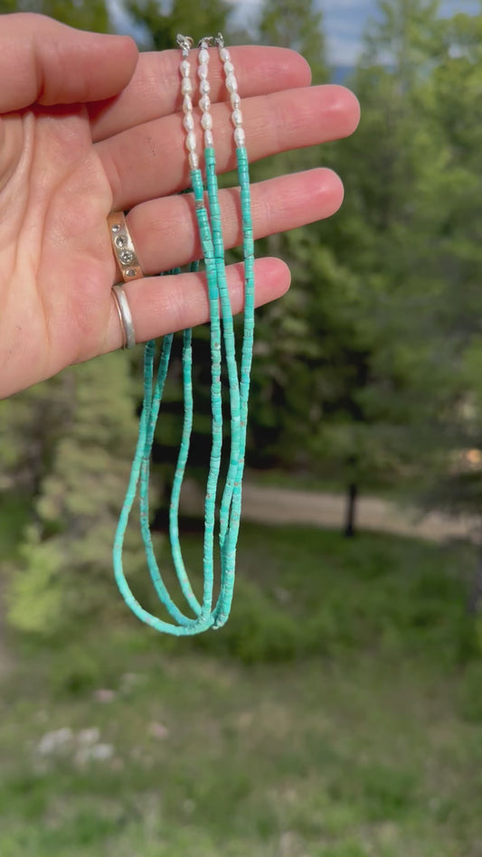 Turquoise/Pearl Choker